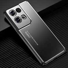Funda Lujo Marco de Aluminio y Silicona Carcasa Bumper JL2 para Xiaomi Redmi Note 13 5G Negro