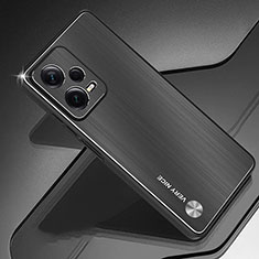 Funda Lujo Marco de Aluminio y Silicona Carcasa Bumper JS1 para Xiaomi Redmi Note 12 Pro 5G Negro