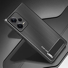 Funda Lujo Marco de Aluminio y Silicona Carcasa Bumper JS2 para Xiaomi Redmi Note 12 Explorer Negro