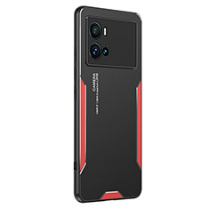 Funda Lujo Marco de Aluminio y Silicona Carcasa Bumper M01 para Vivo iQOO 9 Pro 5G Rojo