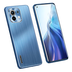 Funda Lujo Marco de Aluminio y Silicona Carcasa Bumper M02 para Xiaomi Mi 11 Lite 5G Azul