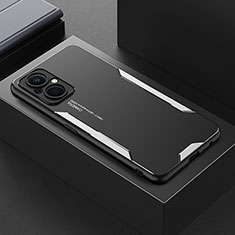 Funda Lujo Marco de Aluminio y Silicona Carcasa Bumper para OnePlus Nord N20 5G Plata