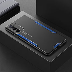 Funda Lujo Marco de Aluminio y Silicona Carcasa Bumper para Oppo A53s 5G Azul