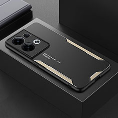 Funda Lujo Marco de Aluminio y Silicona Carcasa Bumper para Oppo Reno8 Pro+ Plus 5G Oro