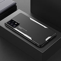 Funda Lujo Marco de Aluminio y Silicona Carcasa Bumper para Samsung Galaxy A52 5G Plata