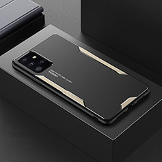 Funda Lujo Marco de Aluminio y Silicona Carcasa Bumper para Samsung Galaxy A72 5G Oro