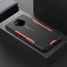 Funda Lujo Marco de Aluminio y Silicona Carcasa Bumper para Xiaomi Mi 10i 5G Rojo