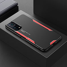 Funda Lujo Marco de Aluminio y Silicona Carcasa Bumper para Xiaomi Mi 10T 5G Rojo