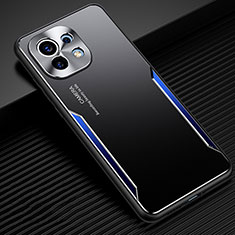 Funda Lujo Marco de Aluminio y Silicona Carcasa Bumper para Xiaomi Mi 11 Lite 4G Azul