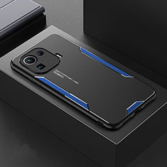 Funda Lujo Marco de Aluminio y Silicona Carcasa Bumper para Xiaomi Mi 11 Pro 5G Azul