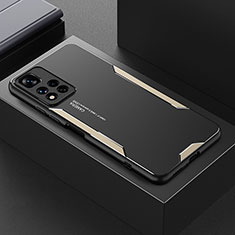 Funda Lujo Marco de Aluminio y Silicona Carcasa Bumper para Xiaomi Mi 11i 5G (2022) Oro