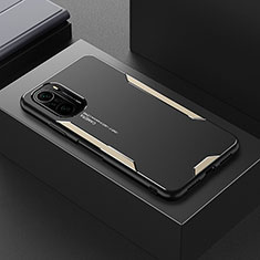 Funda Lujo Marco de Aluminio y Silicona Carcasa Bumper para Xiaomi Mi 11i 5G Oro
