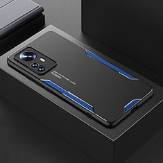 Funda Lujo Marco de Aluminio y Silicona Carcasa Bumper para Xiaomi Mi 12 5G Azul