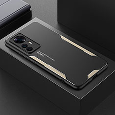 Funda Lujo Marco de Aluminio y Silicona Carcasa Bumper para Xiaomi Mi 12T 5G Oro