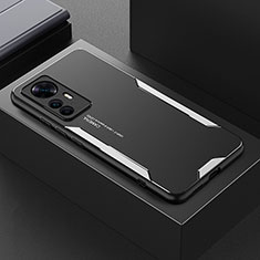 Funda Lujo Marco de Aluminio y Silicona Carcasa Bumper para Xiaomi Mi 12T Pro 5G Plata