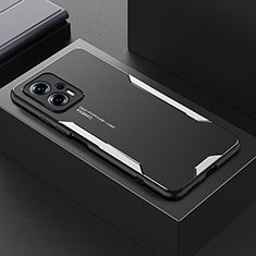 Funda Lujo Marco de Aluminio y Silicona Carcasa Bumper para Xiaomi Poco X4 GT 5G Plata