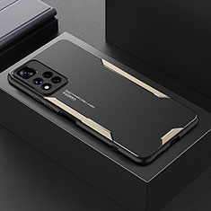 Funda Lujo Marco de Aluminio y Silicona Carcasa Bumper para Xiaomi Poco X4 NFC Oro