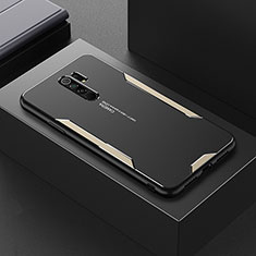 Funda Lujo Marco de Aluminio y Silicona Carcasa Bumper para Xiaomi Redmi 9 Oro