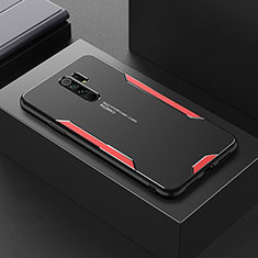 Funda Lujo Marco de Aluminio y Silicona Carcasa Bumper para Xiaomi Redmi 9 Prime India Rojo
