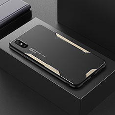 Funda Lujo Marco de Aluminio y Silicona Carcasa Bumper para Xiaomi Redmi 9i Oro