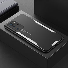 Funda Lujo Marco de Aluminio y Silicona Carcasa Bumper para Xiaomi Redmi Note 10 Pro 5G Plata