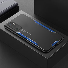Funda Lujo Marco de Aluminio y Silicona Carcasa Bumper para Xiaomi Redmi Note 10T 5G Azul