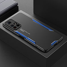 Funda Lujo Marco de Aluminio y Silicona Carcasa Bumper para Xiaomi Redmi Note 11 5G Azul