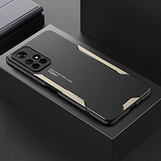 Funda Lujo Marco de Aluminio y Silicona Carcasa Bumper para Xiaomi Redmi Note 11S 5G Oro