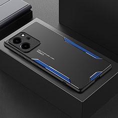 Funda Lujo Marco de Aluminio y Silicona Carcasa Bumper PB1 para Huawei Honor 80 SE 5G Azul