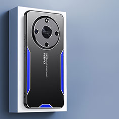 Funda Lujo Marco de Aluminio y Silicona Carcasa Bumper PB1 para Huawei Honor X9b 5G Azul