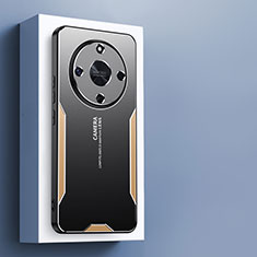 Funda Lujo Marco de Aluminio y Silicona Carcasa Bumper PB1 para Huawei Honor X9b 5G Oro