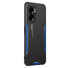 Funda Lujo Marco de Aluminio y Silicona Carcasa Bumper PB1 para OnePlus Nord N20 SE Azul