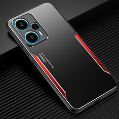 Funda Lujo Marco de Aluminio y Silicona Carcasa Bumper PB1 para Xiaomi Poco F5 5G Rojo