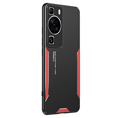 Funda Lujo Marco de Aluminio y Silicona Carcasa Bumper PB2 para Huawei P60 Pro Rojo