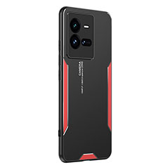 Funda Lujo Marco de Aluminio y Silicona Carcasa Bumper PB2 para Vivo iQOO 10 Pro 5G Rojo