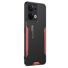 Funda Lujo Marco de Aluminio y Silicona Carcasa Bumper PB2 para Xiaomi Redmi Note 13 5G Rojo