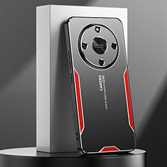 Funda Lujo Marco de Aluminio y Silicona Carcasa Bumper PB4 para Huawei Honor X9b 5G Rojo
