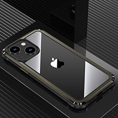 Funda Lujo Marco de Aluminio y Silicona Carcasa Bumper QC1 para Apple iPhone 14 Plus Negro