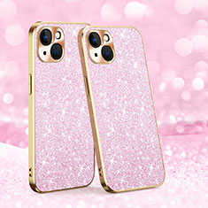 Funda Silicona Carcasa Goma Bling-Bling AC1 para Apple iPhone 14 Plus Oro Rosa