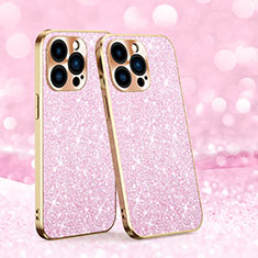 Funda Silicona Carcasa Goma Bling-Bling AC1 para Apple iPhone 14 Pro Oro Rosa