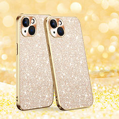 Funda Silicona Carcasa Goma Bling-Bling AC1 para Apple iPhone 15 Oro