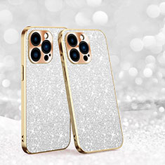 Funda Silicona Carcasa Goma Bling-Bling AC1 para Apple iPhone 15 Pro Max Plata