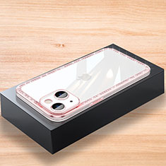 Funda Silicona Carcasa Goma Bling-Bling AT2 para Apple iPhone 13 Mini Oro Rosa
