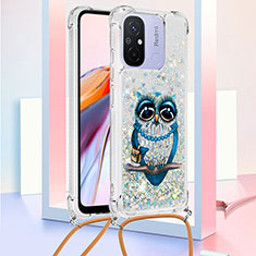 Funda Silicona Carcasa Goma Bling-Bling con Acollador Cordon Lanyard S02 para Xiaomi Poco C55 Multicolor