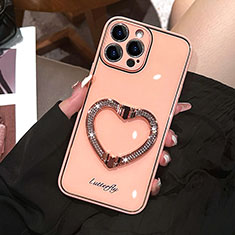 Funda Silicona Carcasa Goma Bling-Bling JL1 para Apple iPhone 13 Pro Max Oro Rosa