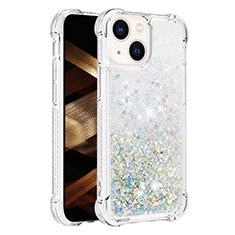 Funda Silicona Carcasa Goma Bling-Bling S01 para Apple iPhone 14 Azul Claro