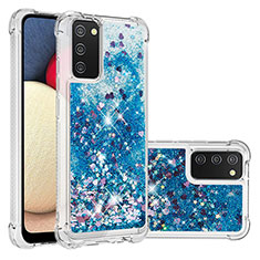 Funda Silicona Carcasa Goma Bling-Bling S01 para Samsung Galaxy A02s Azul