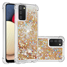 Funda Silicona Carcasa Goma Bling-Bling S01 para Samsung Galaxy A02s Oro