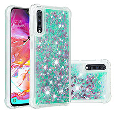 Funda Silicona Carcasa Goma Bling-Bling S01 para Samsung Galaxy A70 Verde