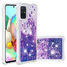 Funda Silicona Carcasa Goma Bling-Bling S01 para Samsung Galaxy A71 5G Morado